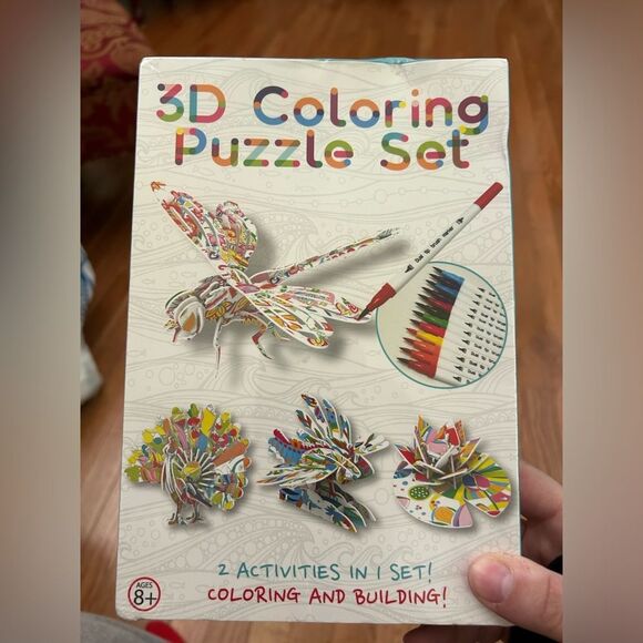 Kids 3D Coloring Puzzle Set New - Picture 1 of 2